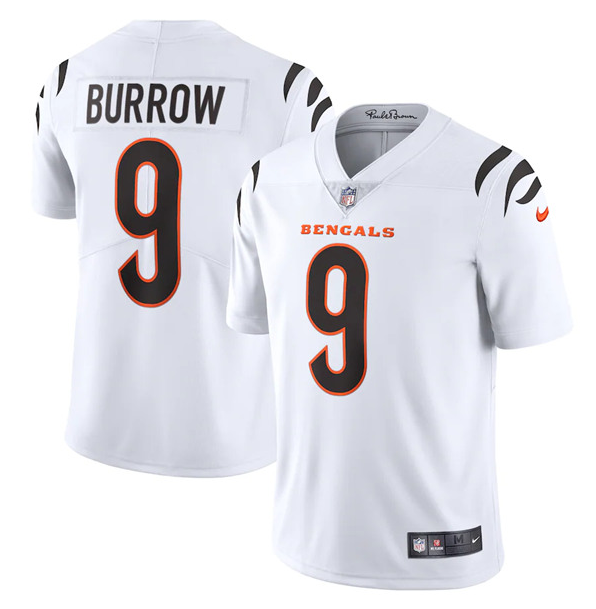 Women's Cincinnati Bengals #9 Joe Burrow 2021 White NFL Vapor Limited Stitched Jersey(Run Small) Women's Cincinnati Bengals #9 Joe Burrow 2021 White NFL Vapor Limited Stitched Jersey(Run Small)